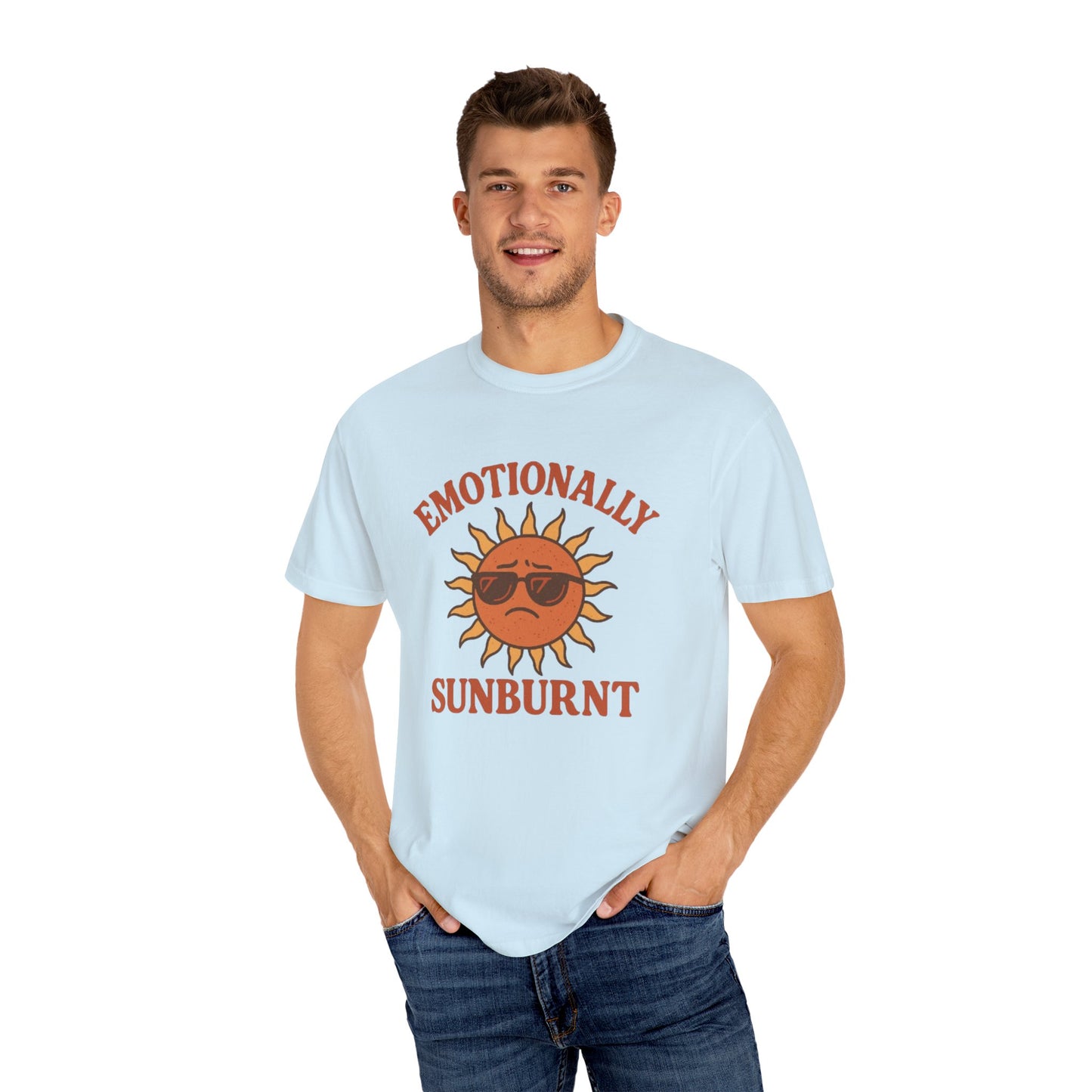Emotionally Sunburnt Unisex T-Shirt, Funny Summer Tee, Casual Wear, Gift for Beach Lovers, Vacation Shirt, Summer Vibes