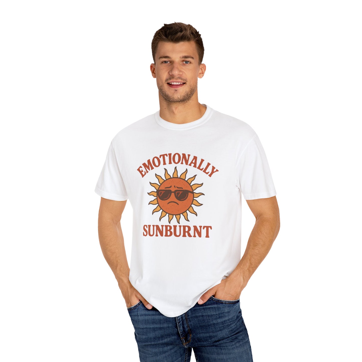 Emotionally Sunburnt Unisex T-Shirt, Funny Summer Tee, Casual Wear, Gift for Beach Lovers, Vacation Shirt, Summer Vibes