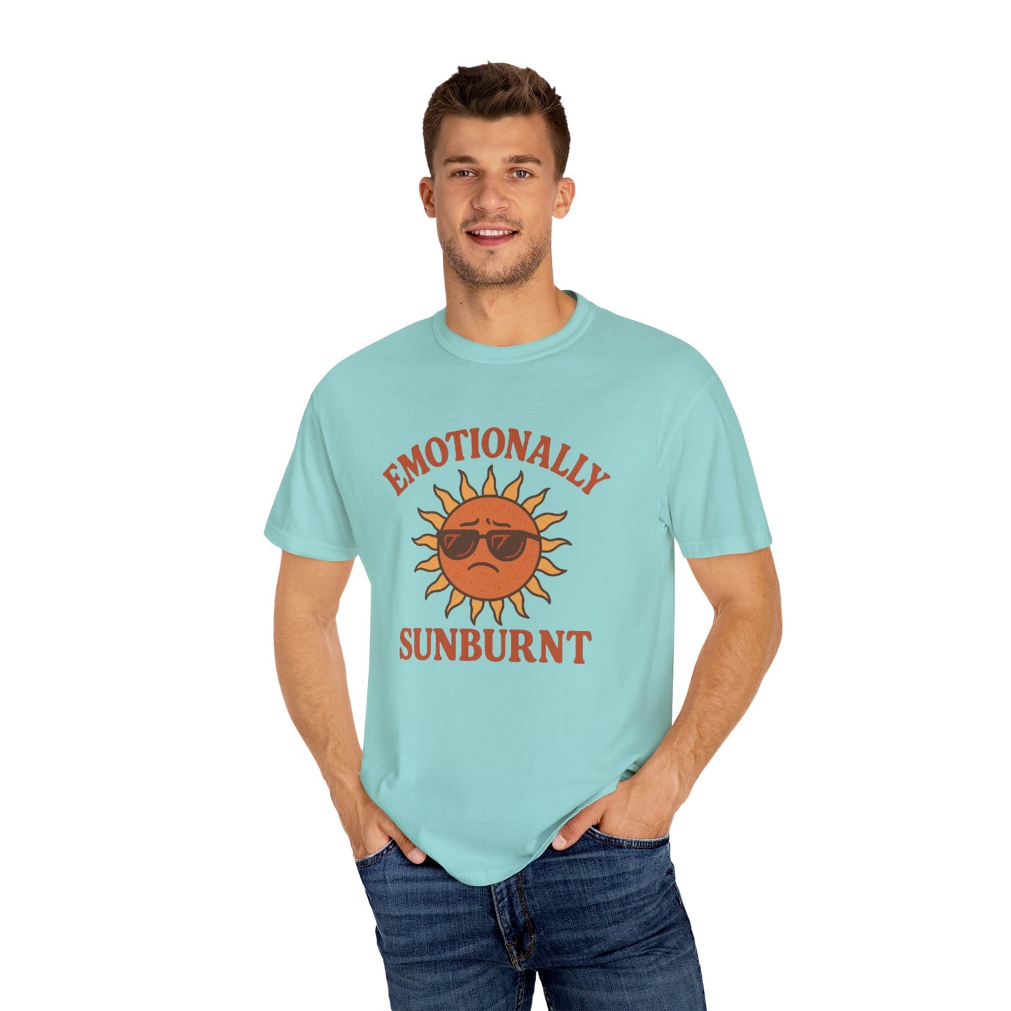 Emotionally Sunburnt Unisex T-Shirt, Funny Summer Tee, Casual Wear, Gift for Beach Lovers, Vacation Shirt, Summer Vibes