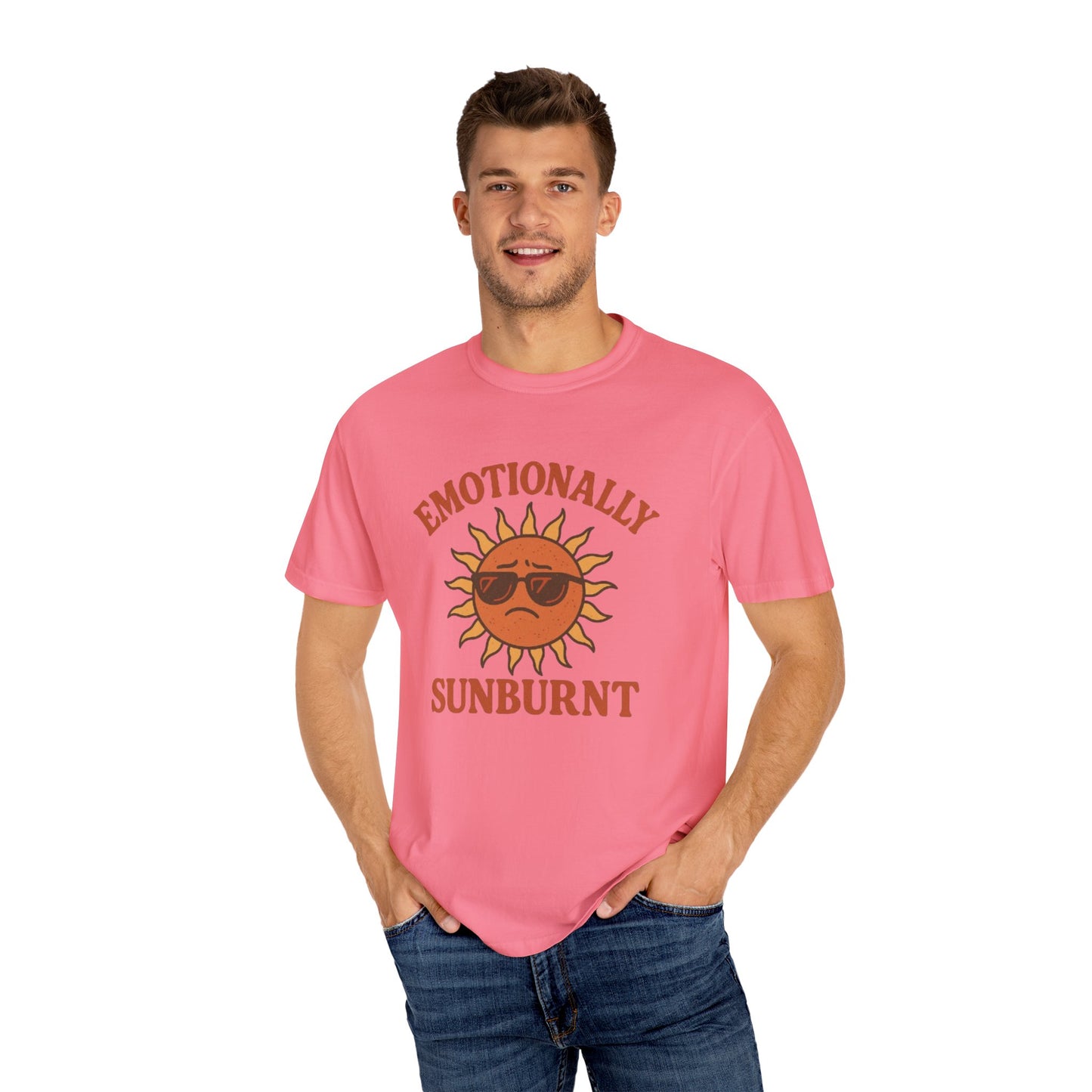Emotionally Sunburnt Unisex T-Shirt, Funny Summer Tee, Casual Wear, Gift for Beach Lovers, Vacation Shirt, Summer Vibes