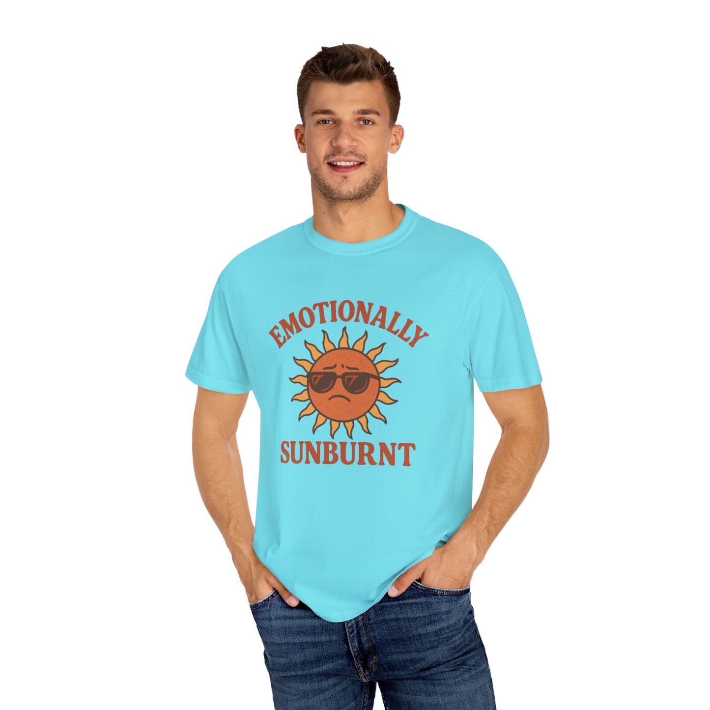Emotionally Sunburnt Unisex T-Shirt, Funny Summer Tee, Casual Wear, Gift for Beach Lovers, Vacation Shirt, Summer Vibes