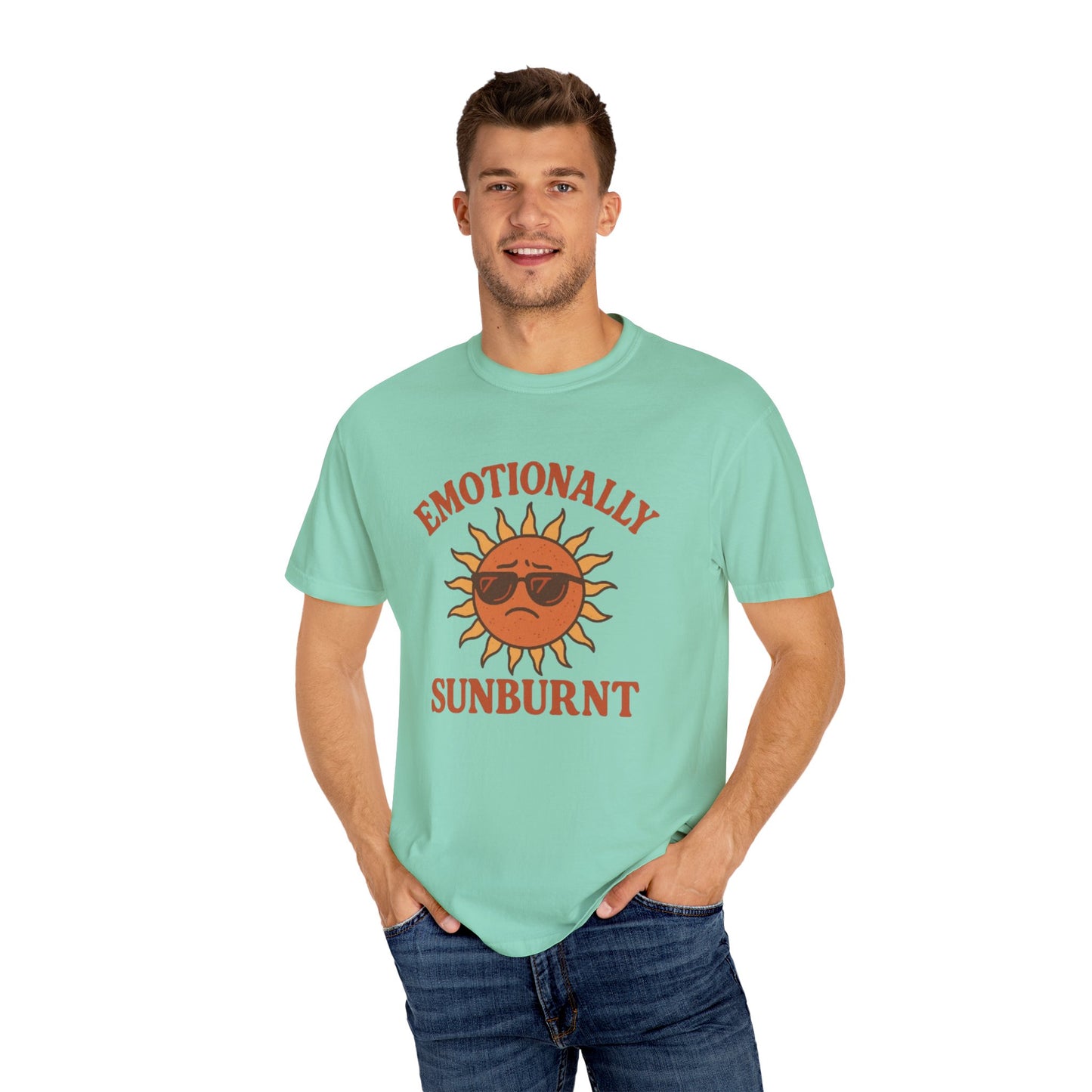 Emotionally Sunburnt Unisex T-Shirt, Funny Summer Tee, Casual Wear, Gift for Beach Lovers, Vacation Shirt, Summer Vibes